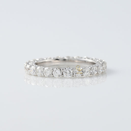 Round Cut Lab Grown Eternity Wedding Band For Her