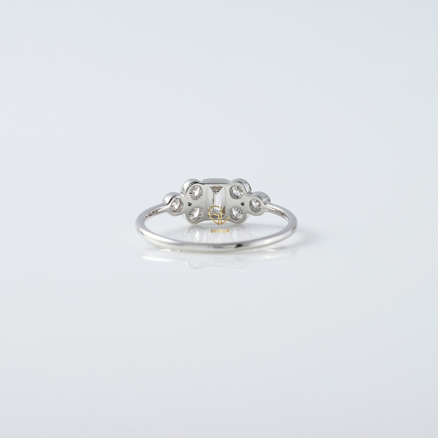Seven Stone Emerald Cut Lab Grown Engagement Ring