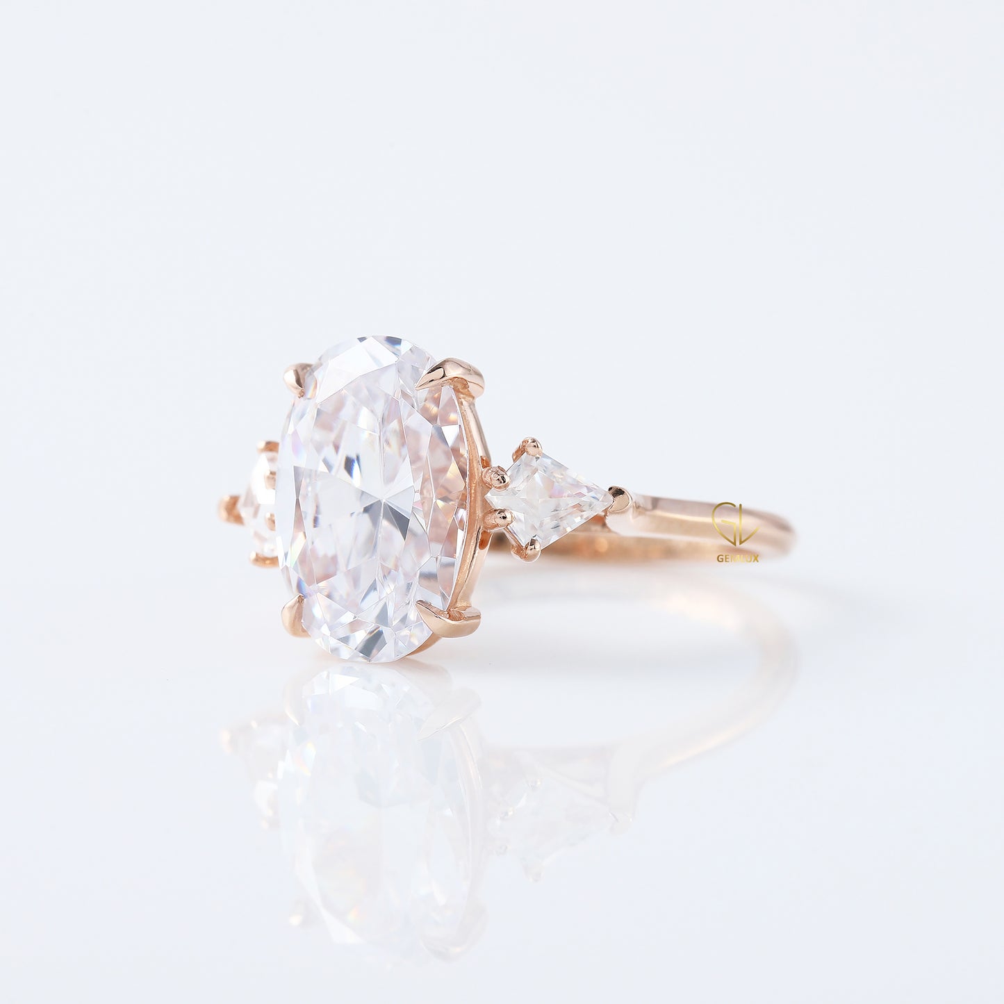 3 Carat Oval Cut Three Stone Engagement Ring