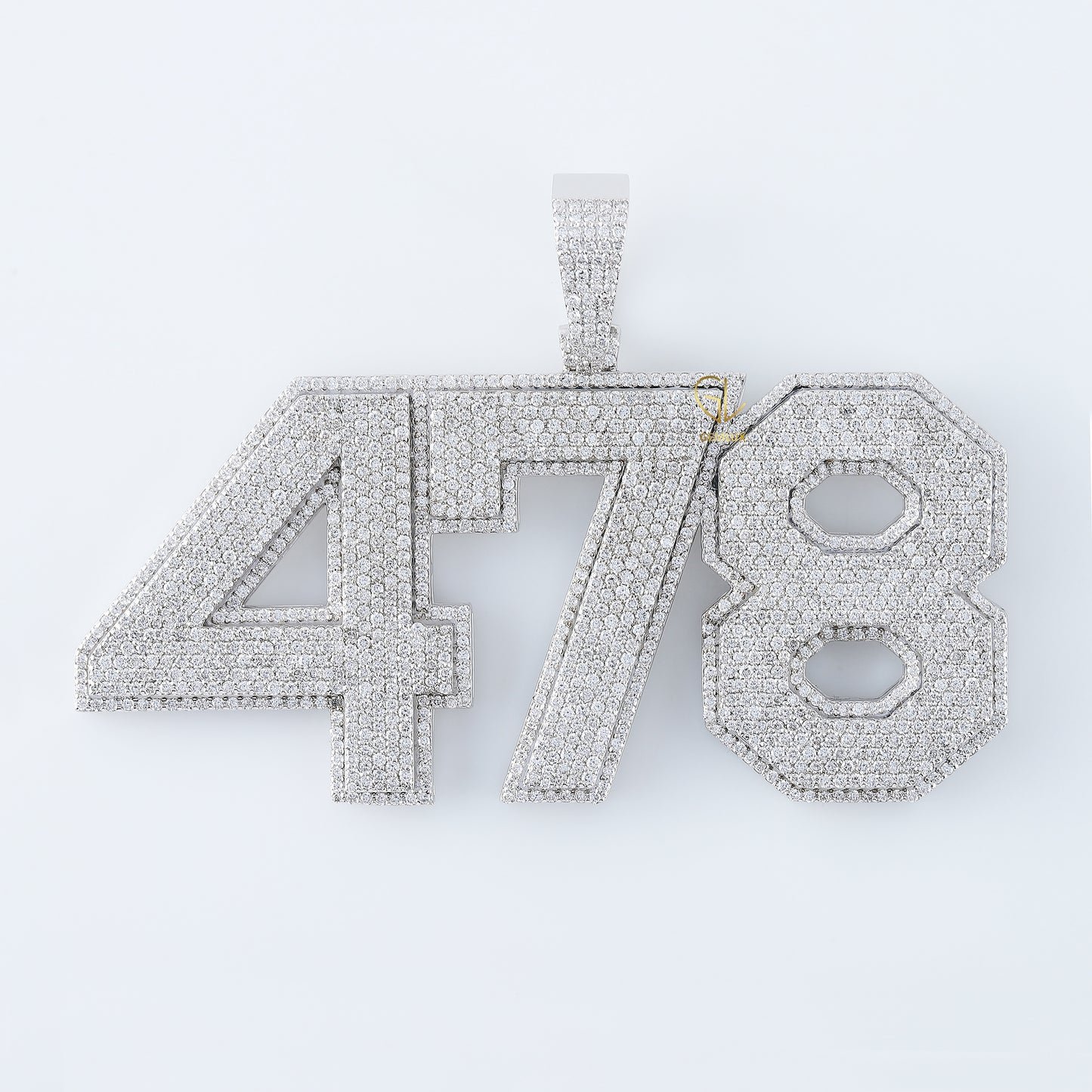 Iced Out Customized NUMBER Moissanite Pendant