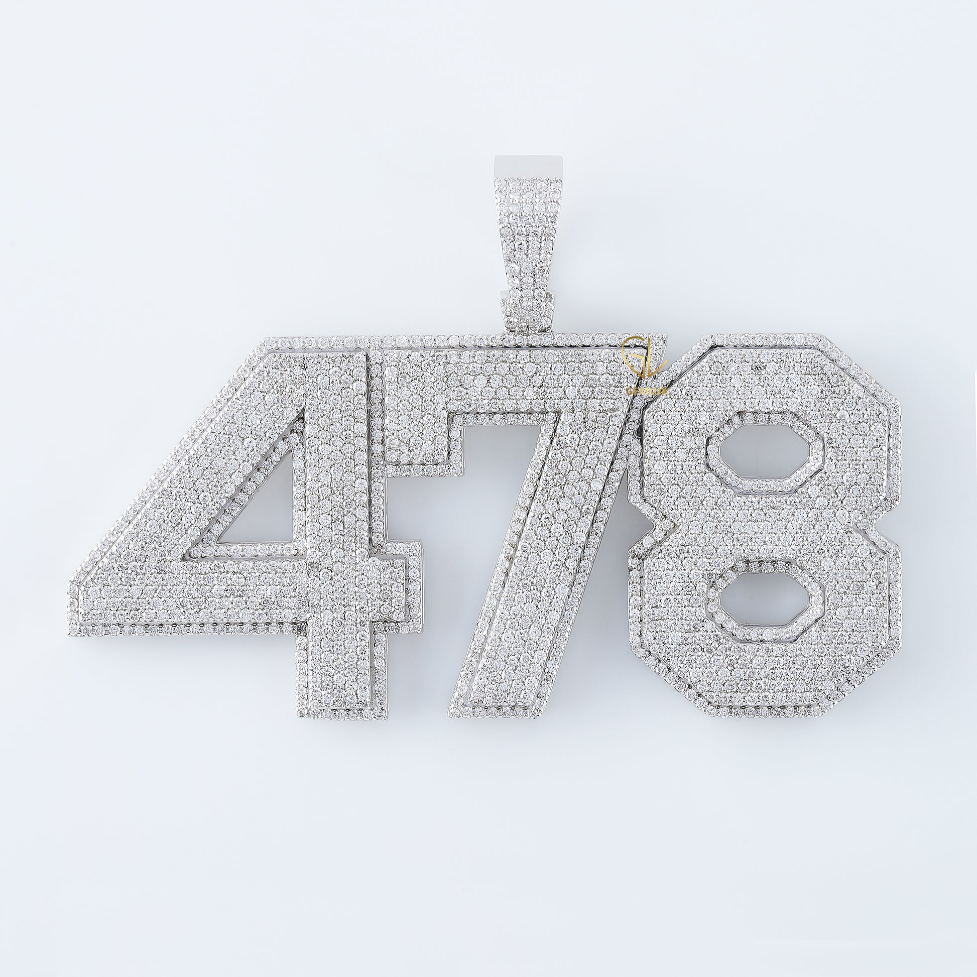 Iced Out Customized NUMBER Moissanite Pendant