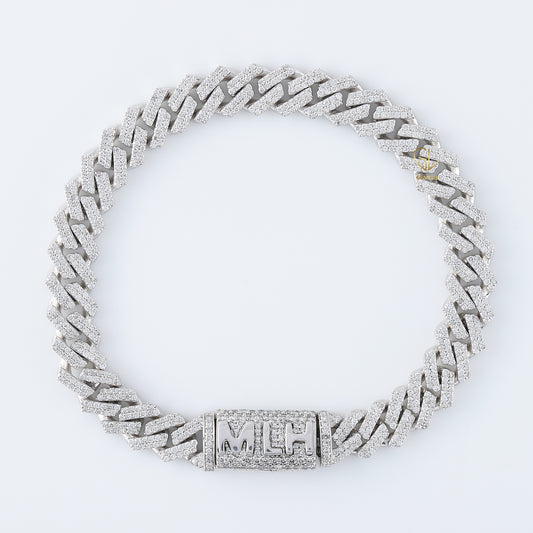 Lab Grown Diamond HipHop Iced Out Cuban Link Chain Bracelet