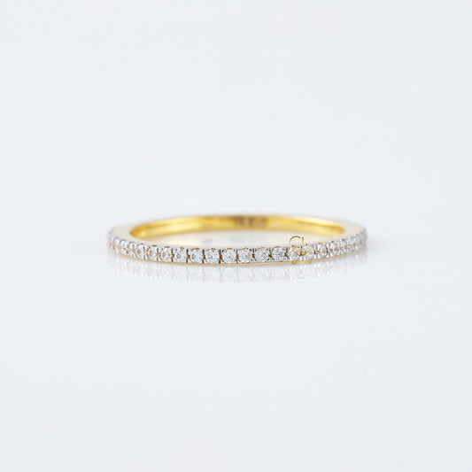 Lab Grown Round Cut Two Tone Stackable Wedding Band