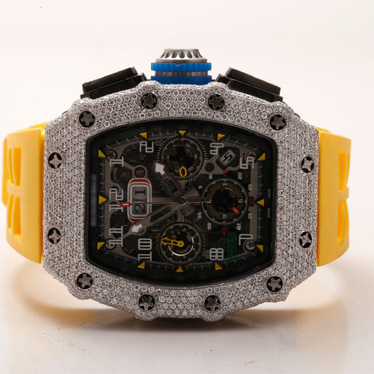 Luxury Wear Moissanite Diamond Chronograph Hip Hop Watch