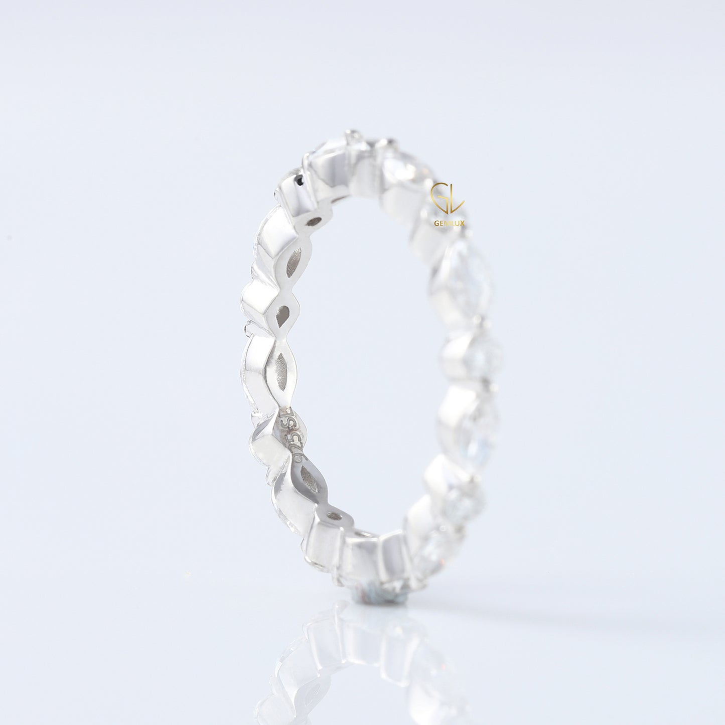 Marquise/Round Cut Moissanite Diamond Minimalist Eternity Wedding Band