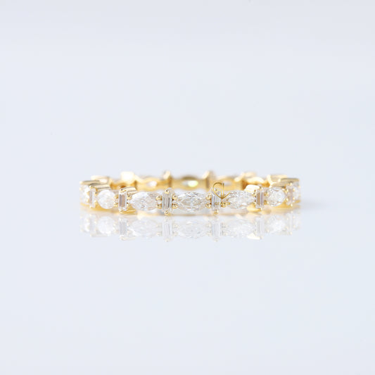 Marquise & Baguette Cut Lab Grown Alternative Eternity Band