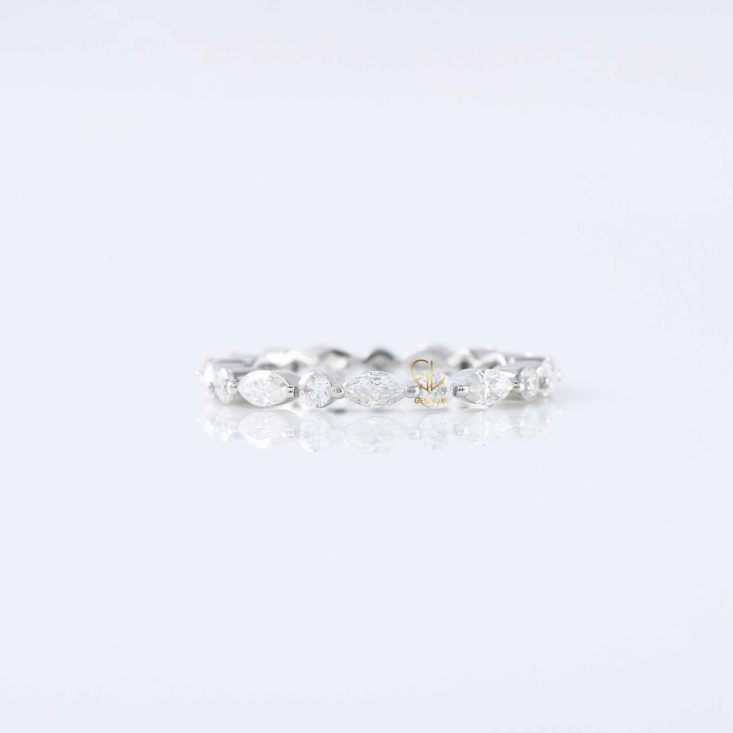 Marquise & Round Cut Lab Grown Diamond Eternity Wedding Band