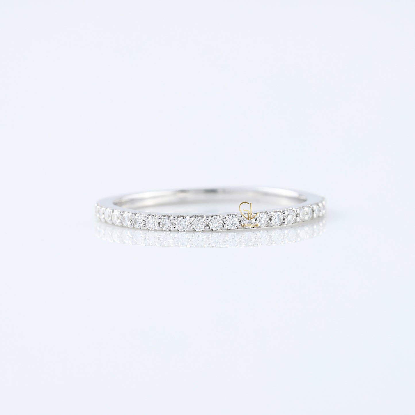 Minimalist Round Cut Lab Grown Eternity Wedding Band