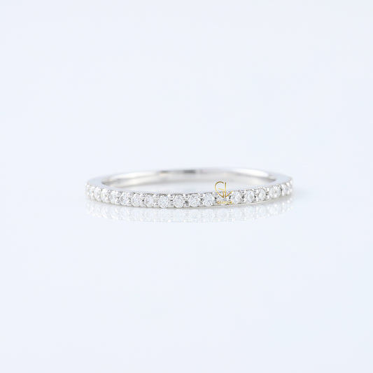 Minimalist Round Cut Lab Grown Eternity Wedding Band