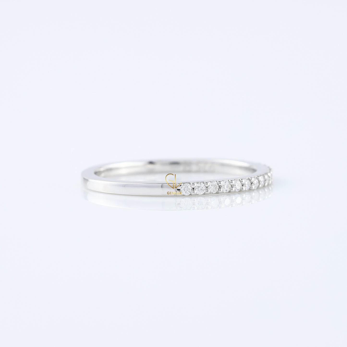 Minimalist Round Cut Lab Grown Eternity Wedding Band