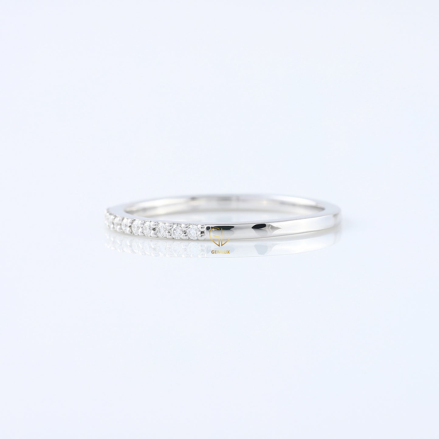 Minimalist Round Cut Lab Grown Eternity Wedding Band