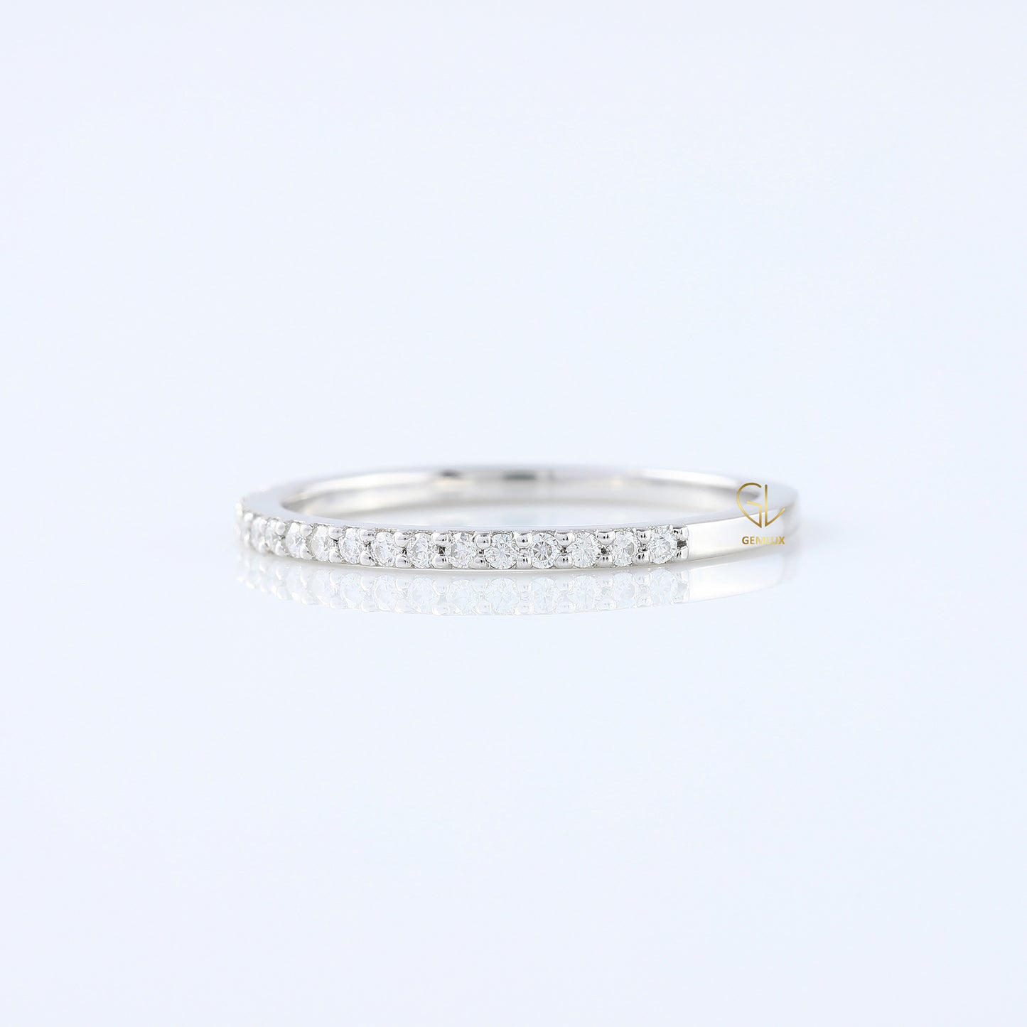 Minimalist Round Cut Lab Grown Eternity Wedding Band