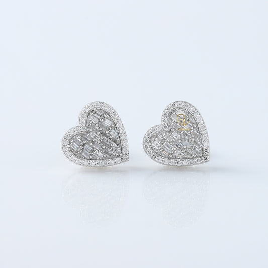 Moissanite Diamond Heart Shape Stud Earrings