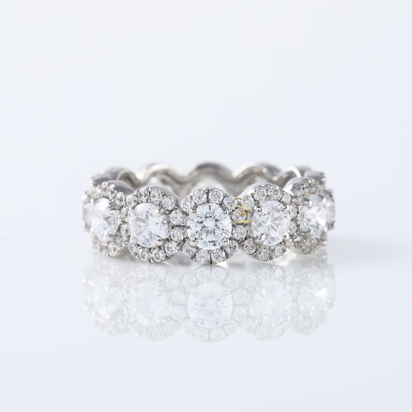 Moissanite Eternity Wedding Band, full eternity ring