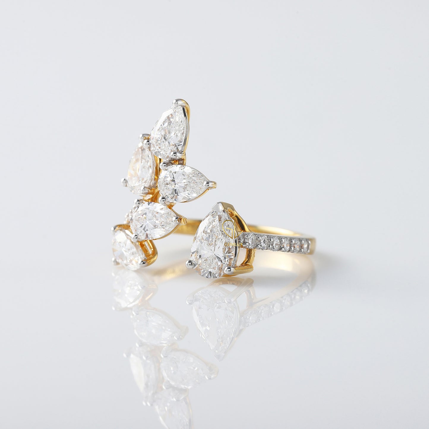 Open Cuff Moissanite Diamond Engagement Ring