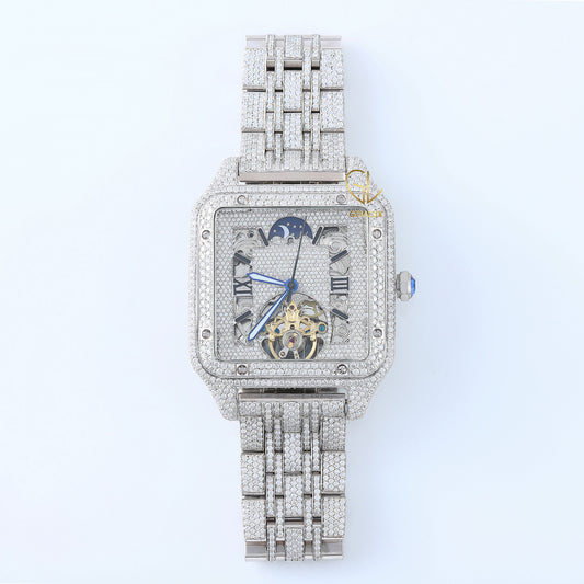 Pass Diamond Tester Iced Out Square Dial VVS Moissanite Watch