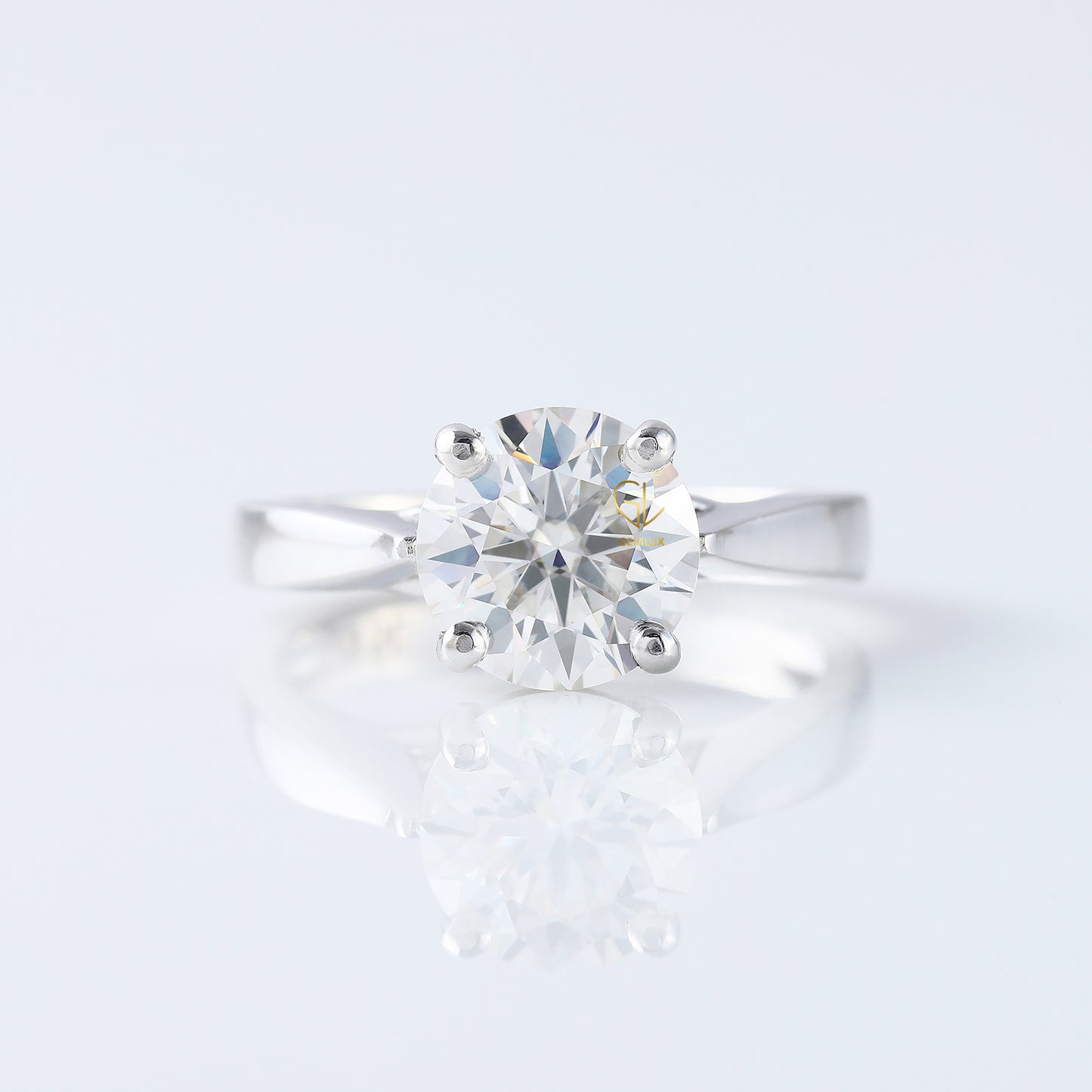 Pinch Style 2 CT Round Cut Lab Grown Solitaire Ring