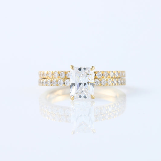 Radiant Cut Lab Grown Diamond Ring Set