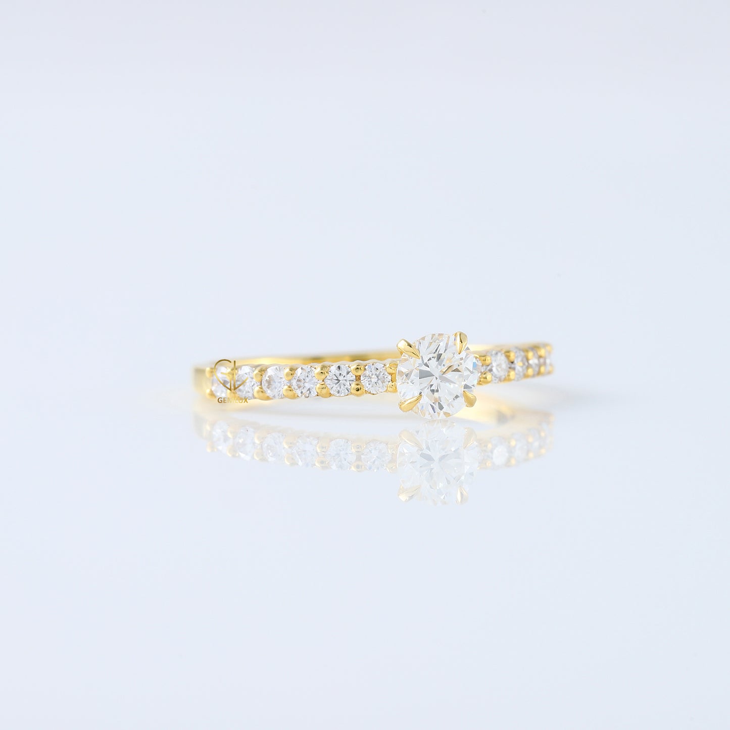 Round Cut Lab Grown Diamond Accent Ring