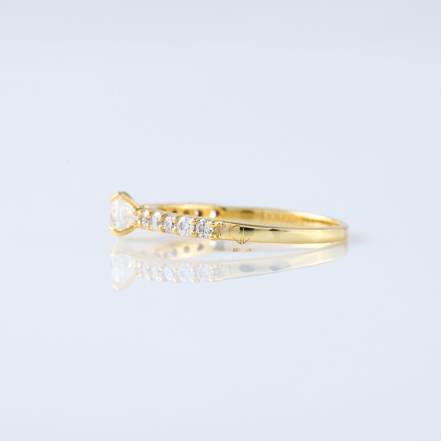 Round Cut Lab Grown Diamond Accent Ring