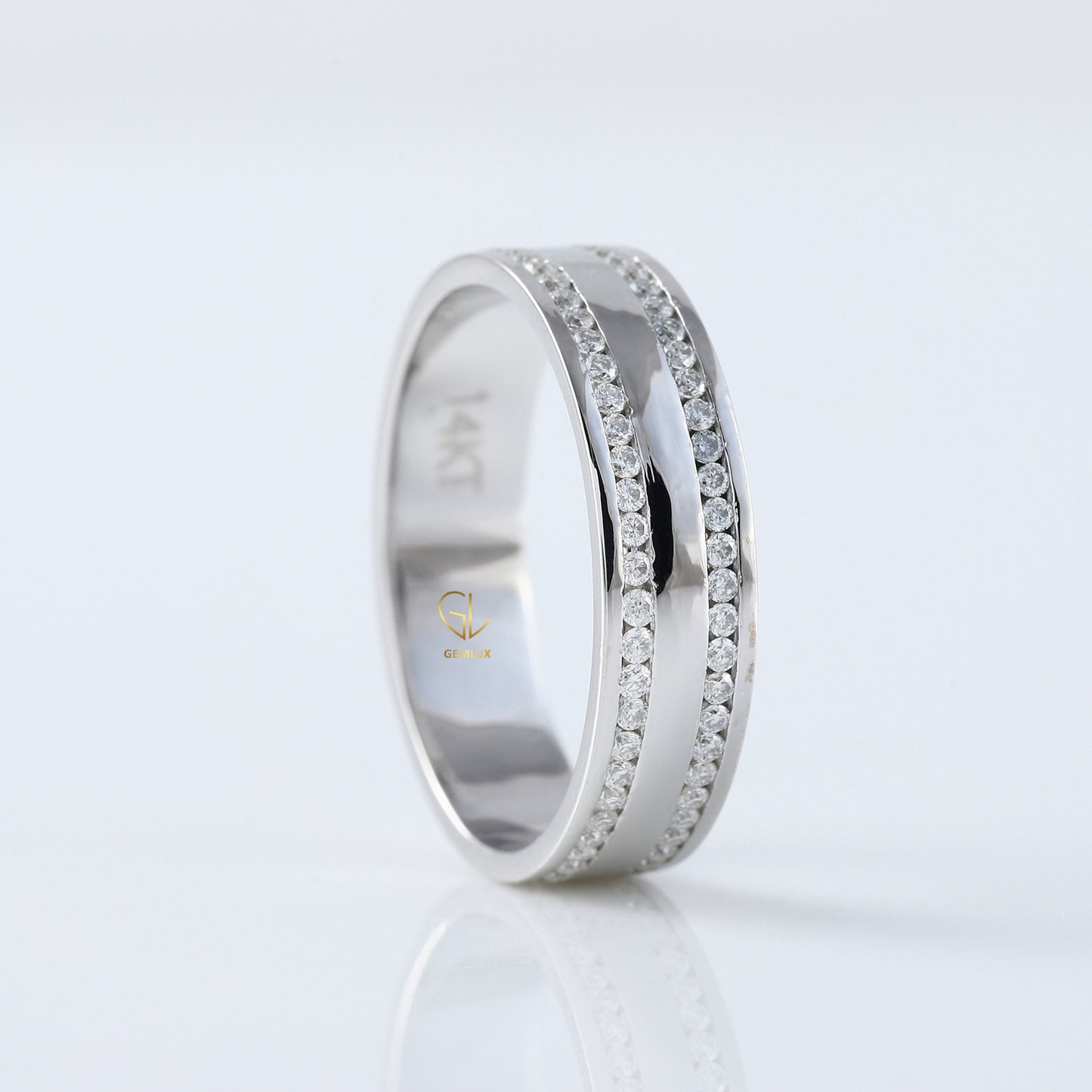 Round cut Lab Grown Diamond Two Row Band