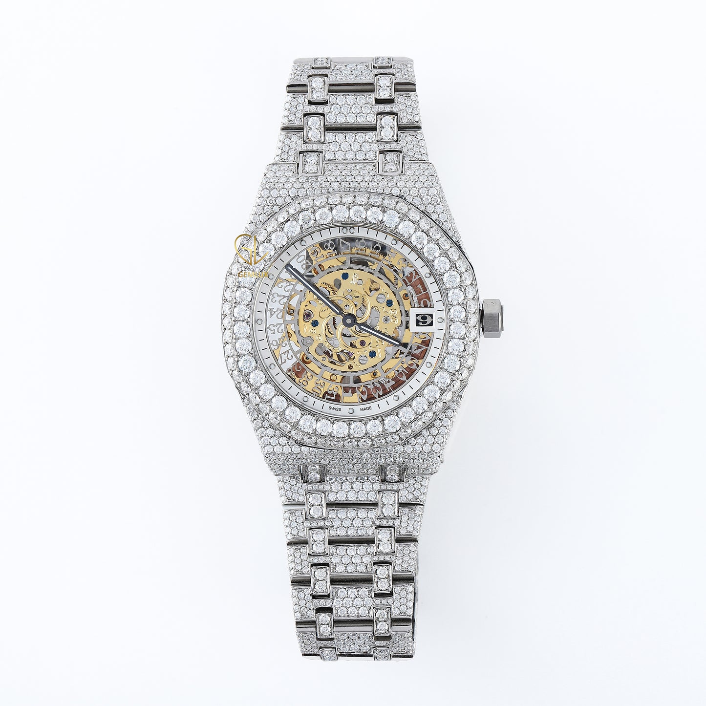 Skelton Dial Iced Out VVS Moissanite Hip Hop Watch