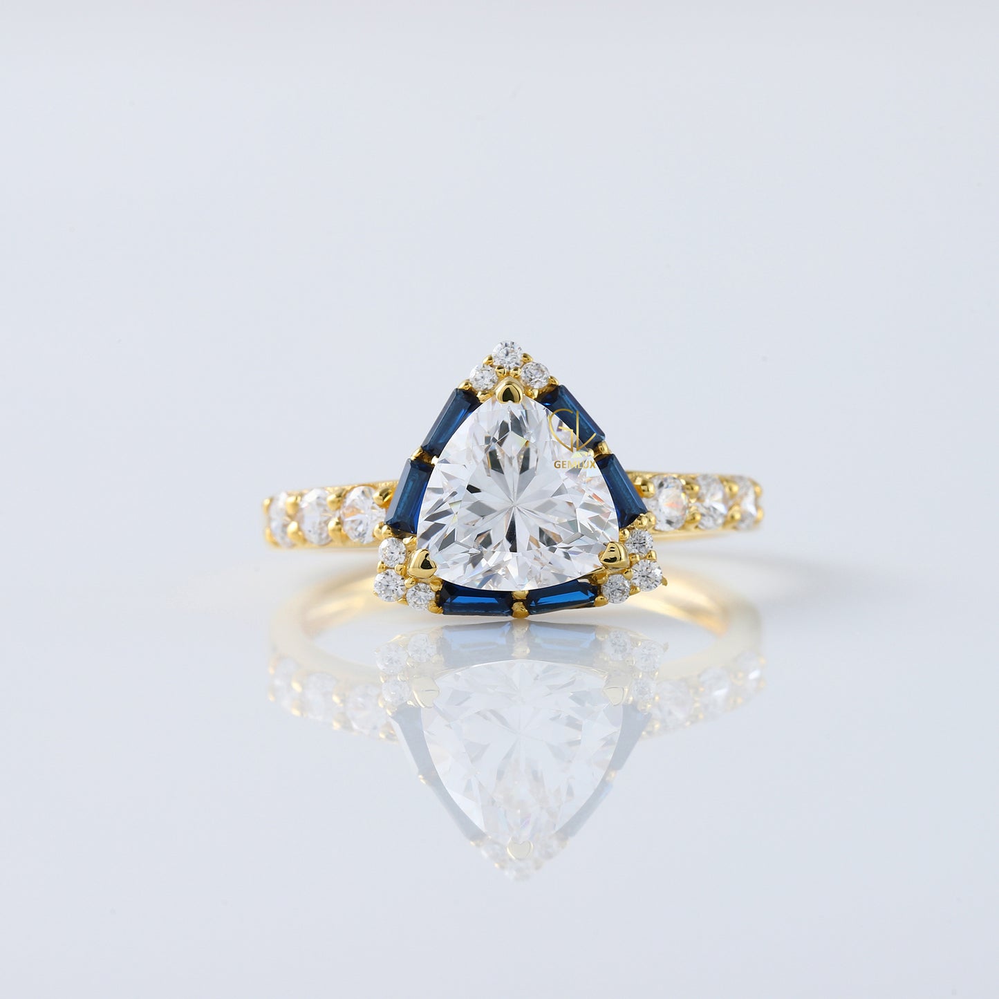 Trillion Cut Lab Grown Diamond Halo Ring