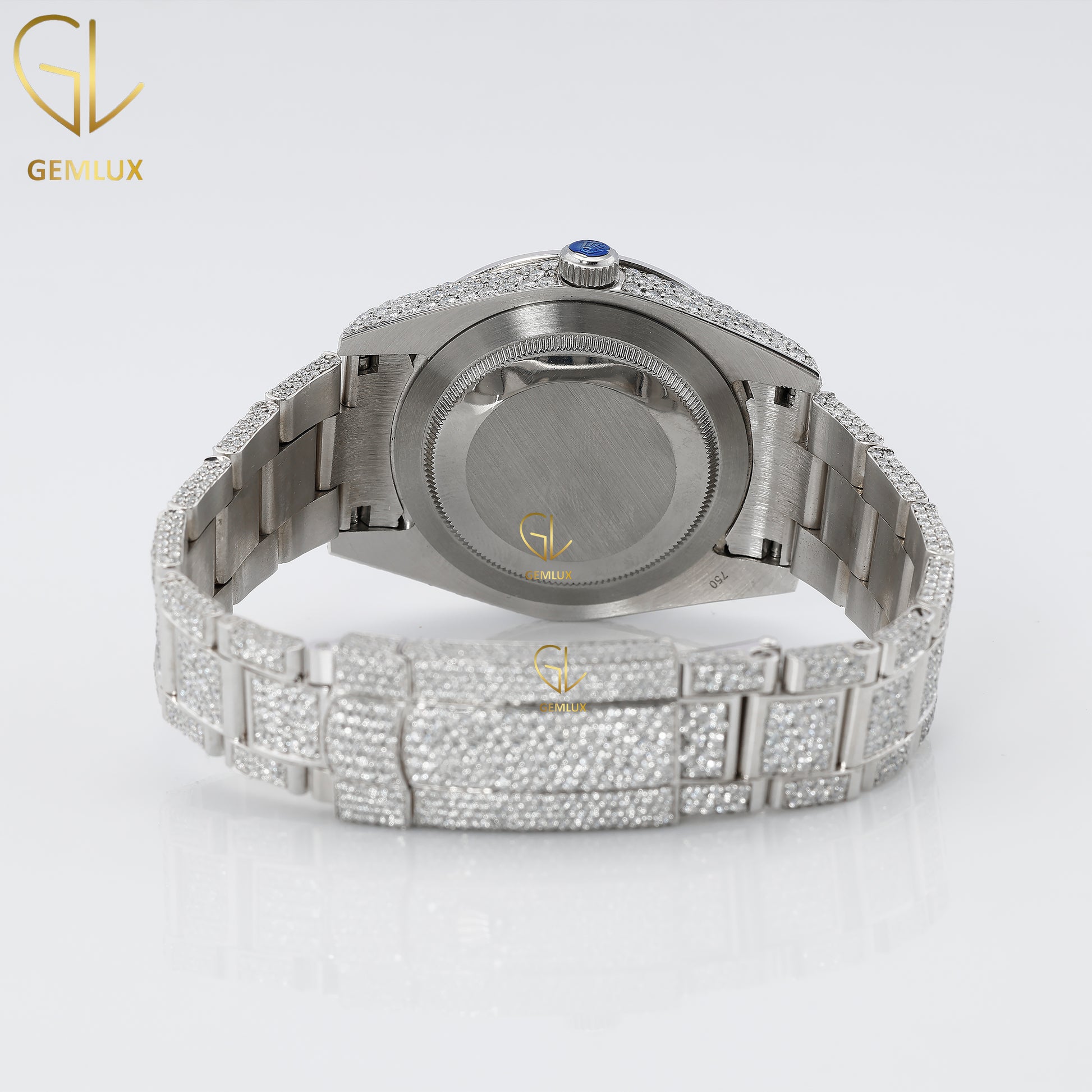 Automatic Movement Full White Iced Out D VVS Moissanite Diamond Watch
