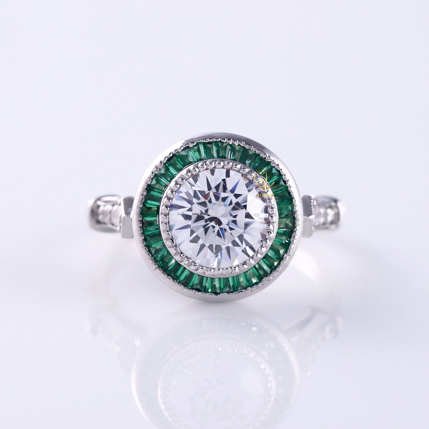 art deco ring, Round Engagement Rings, halo engagement ring, engagement rings, engagement rings for women, moissanite engagement rings