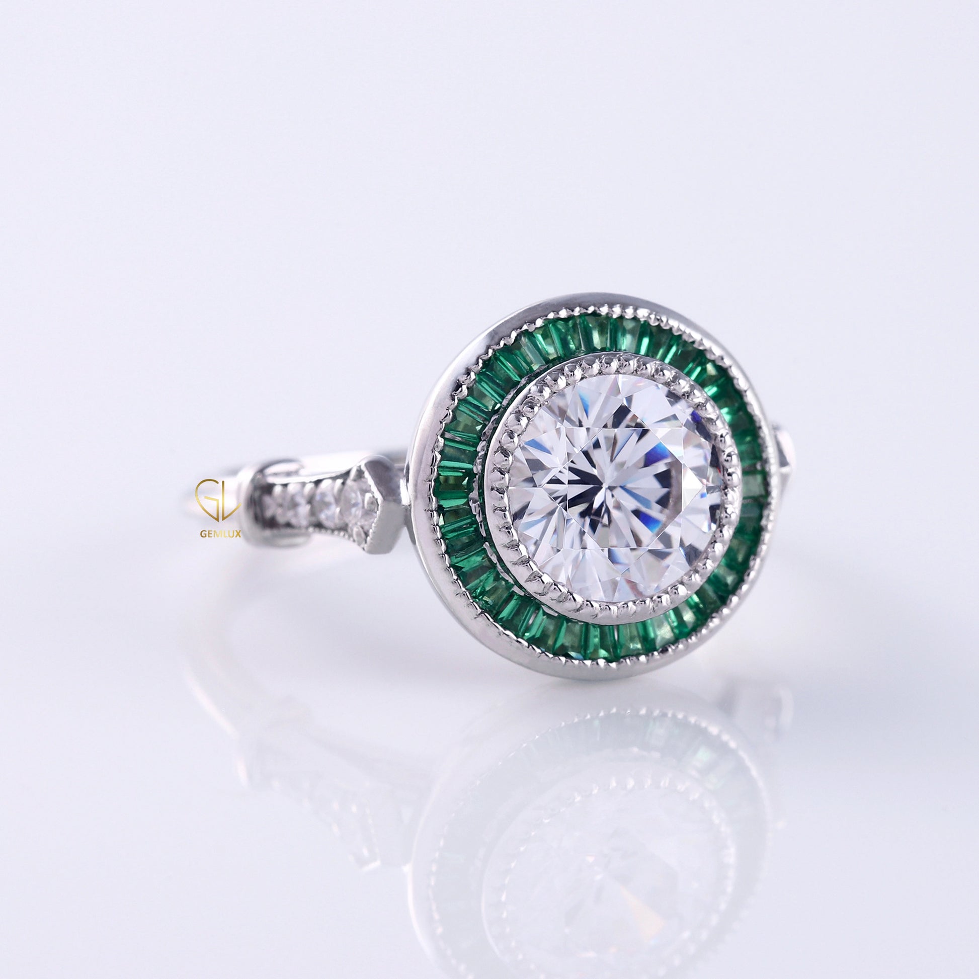 art deco ring, Round Engagement Rings, halo engagement ring, engagement rings, engagement rings for women, moissanite engagement rings