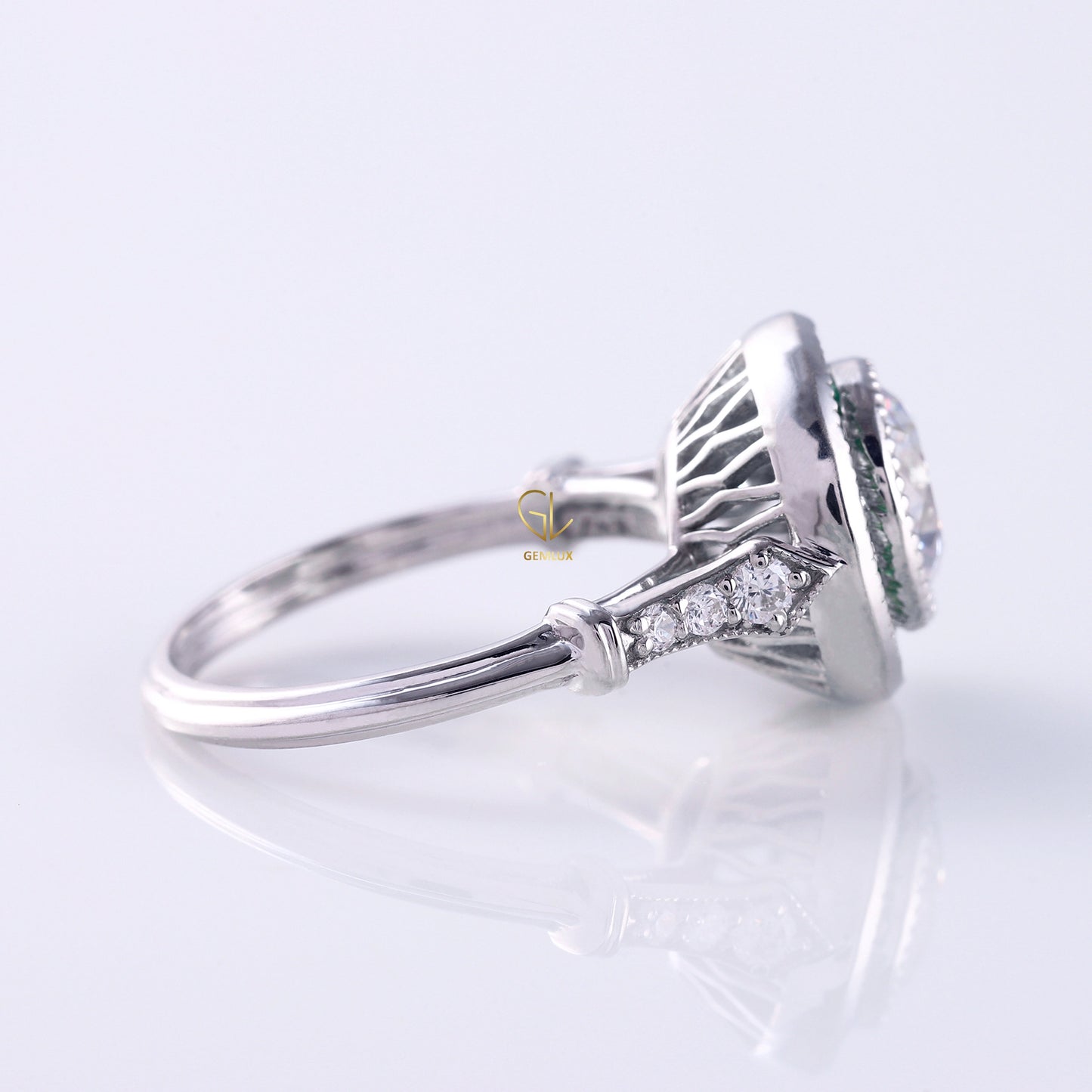 art deco ring, Round Engagement Rings, halo engagement ring, engagement rings, engagement rings for women, moissanite engagement rings