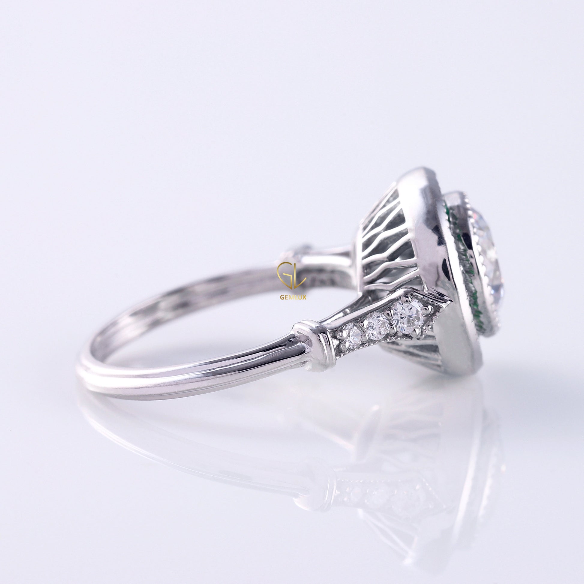 art deco ring, Round Engagement Rings, halo engagement ring, engagement rings, engagement rings for women, moissanite engagement rings