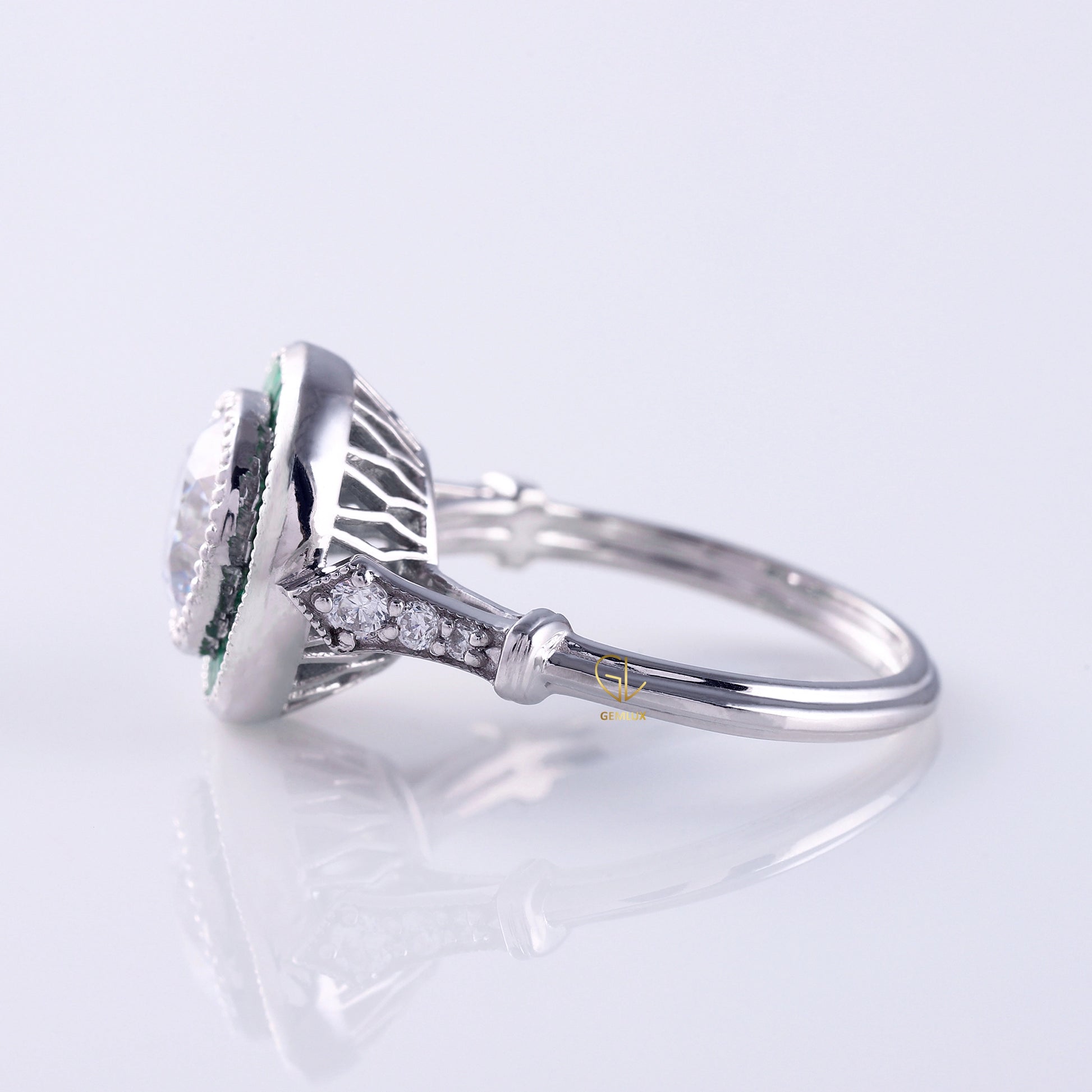 art deco ring, Round Engagement Rings, halo engagement ring, engagement rings, engagement rings for women, moissanite engagement rings