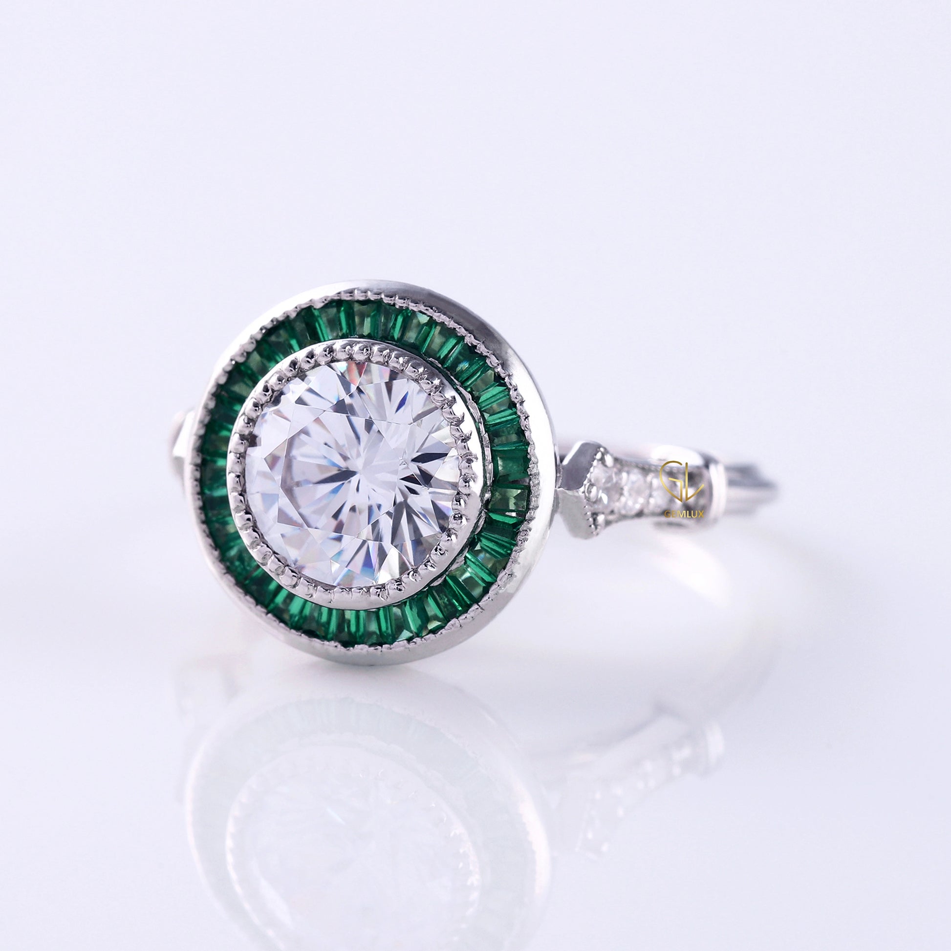 art deco ring, Round Engagement Rings, halo engagement ring, engagement rings, engagement rings for women, moissanite engagement rings