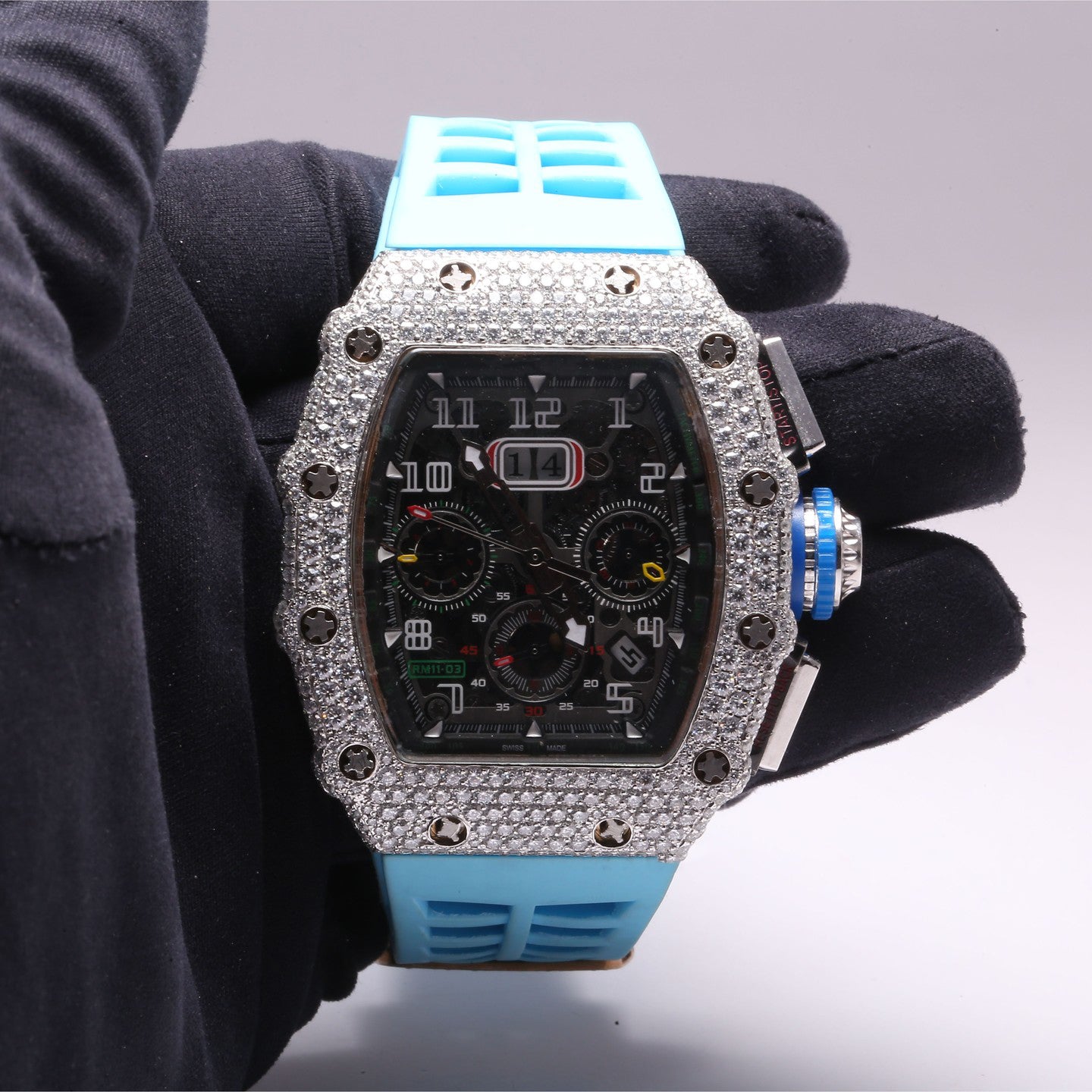 VVS Moissanite Diamond Branded Chronograph Hip Hop Watch