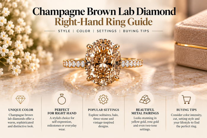 Champagne Brown Lab Diamond Right-Hand Ring Guide