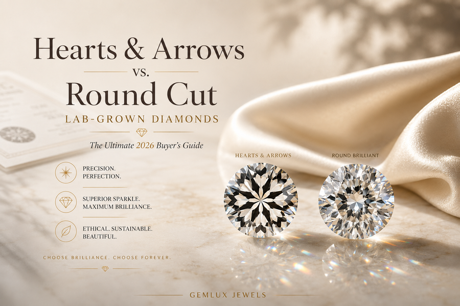Hearts & Arrows vs Round Brilliant Diamonds | 2026 USA Diamond Guide | Gemlux Jewels