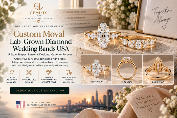 Custom Moval Lab-Grown Diamond Wedding Bands USA