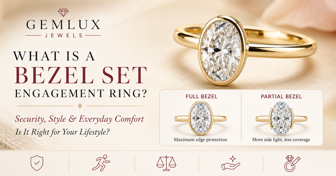 What Is a Bezel Set Engagement Ring? Lifestyle Guide | Gemlux Jewels