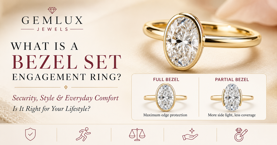 What Is a Bezel Set Engagement Ring? Lifestyle Guide | Gemlux Jewels