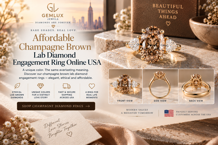 Affordable Champagne Brown Lab-Grown Diamond Rings USA