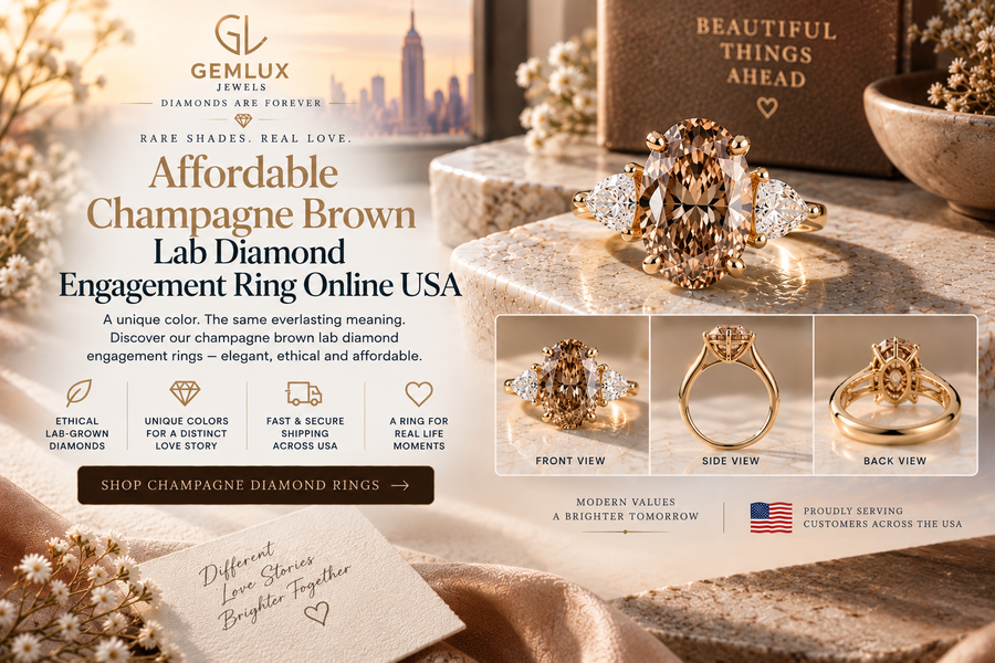 Affordable Champagne Brown Lab-Grown Diamond Rings USA