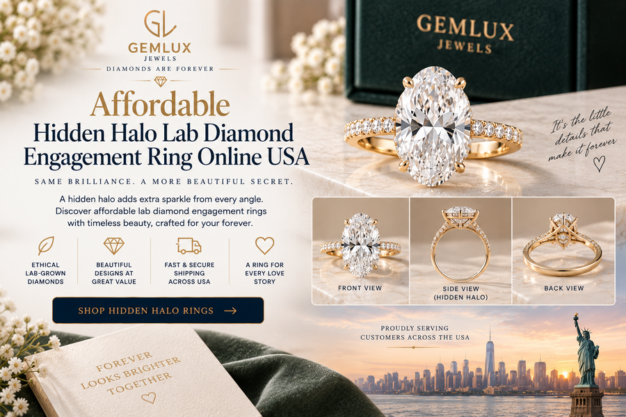 Affordable Hidden Halo Lab-Grown Diamond Rings USA
