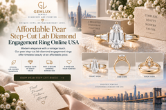 Pear Step-Cut Lab-Grown Diamond Rings USA