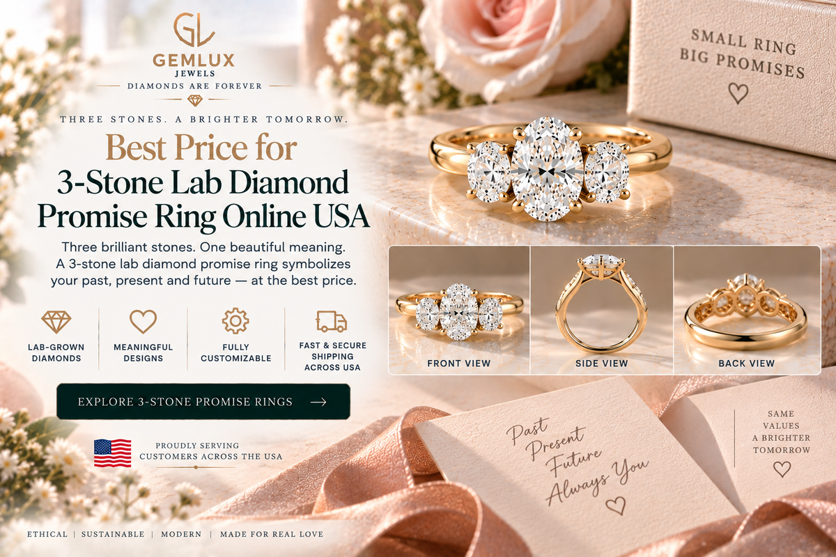 Best Price 3-Stone Lab-Grown Diamond Promise Rings USA