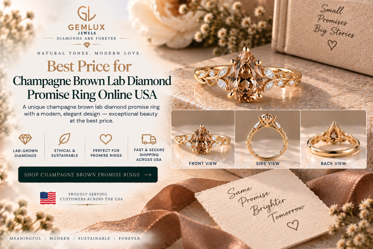 Best Price for Champagne Brown Lab-Grown Diamond Promise Rings USA