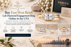 Buy East-West Bezel Lab-Grown Diamond Rings USA