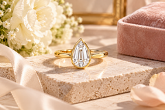 Buy Pear step-cut lab diamond promise ring online USA