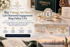Art Deco-Style Lab-Grown Diamond Engagement Rings, Made Today
