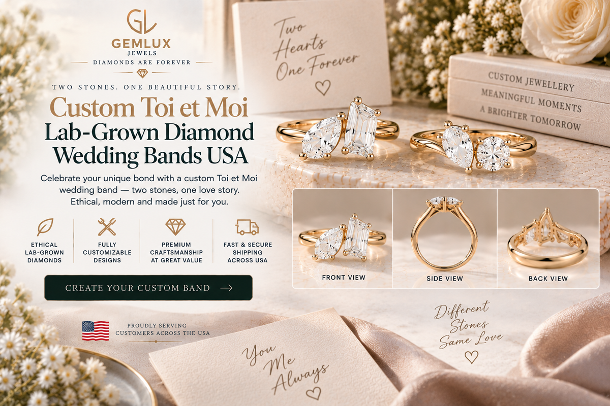 Custom Toi et Moi Lab-Grown Diamond Wedding Bands USA